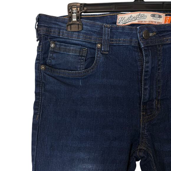 New Huntington BC Jeans Men 34x32 Blue Denim Stretch Zip Fly Mid-Rise Skinny Fit - Picture 5 of 14